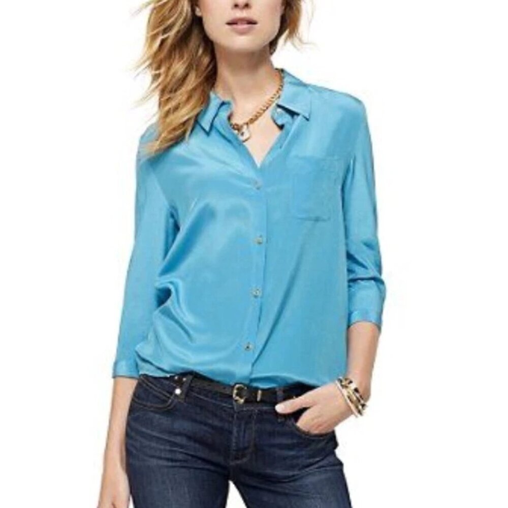 Juicy Couture 100% Silk Ellie Button-Up Blouse – 0